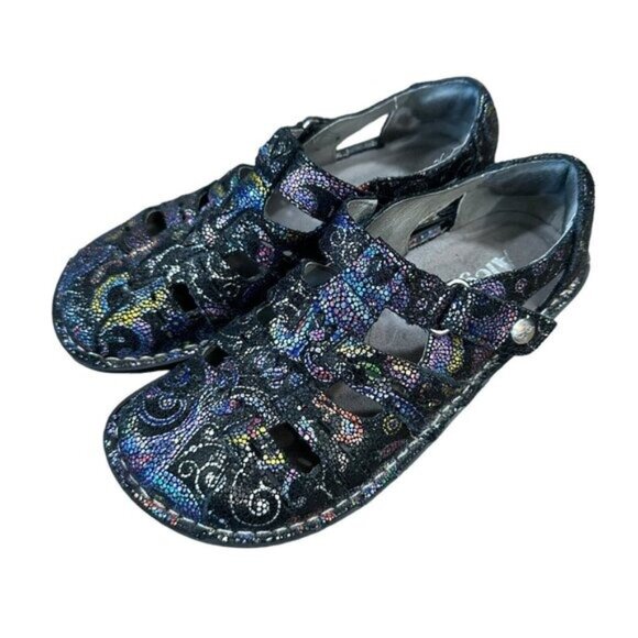 Alegría Pes-542 Women SZ 35 Multicolor Fisherman Clogs Comfort Shoes - Picture 11 of 12